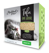 Load image into Gallery viewer, Natural Paw Tofu Cat Litter 4.5 lb (Green Tea) 8 pack 36 lb Case